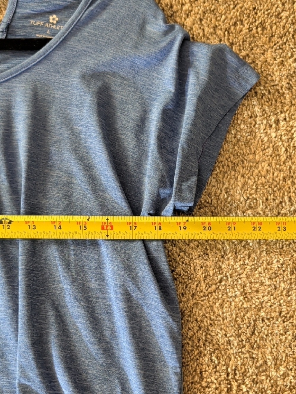 Tuff Athletics Blue Short-Sleeve Crisscross Back Tee - Picture 9 of 9